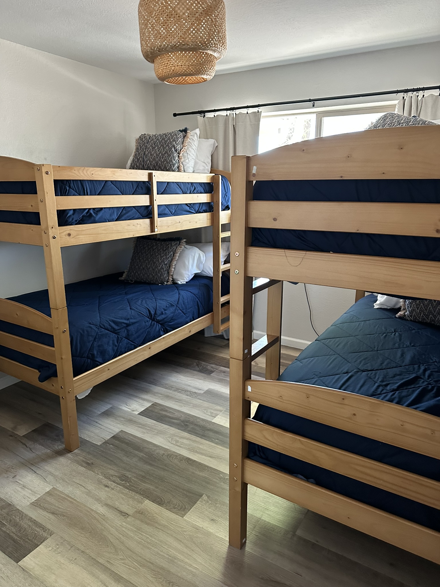 Bunk room after Airbnb turnover cleaning