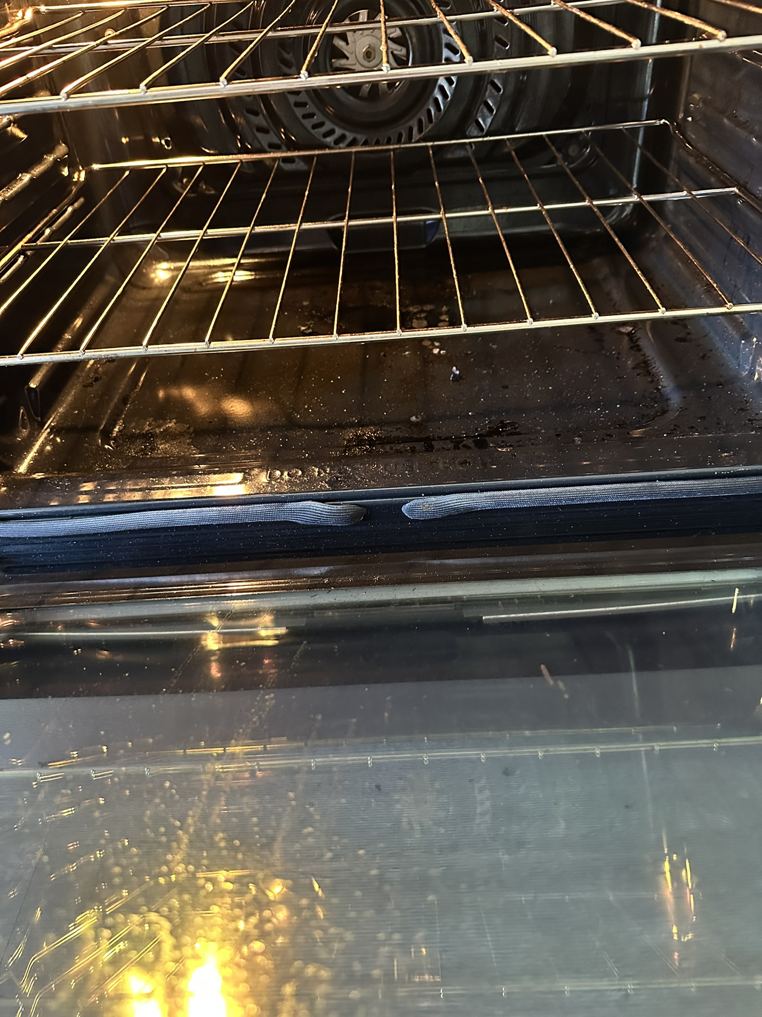 Oven before STR turnover cleaning
