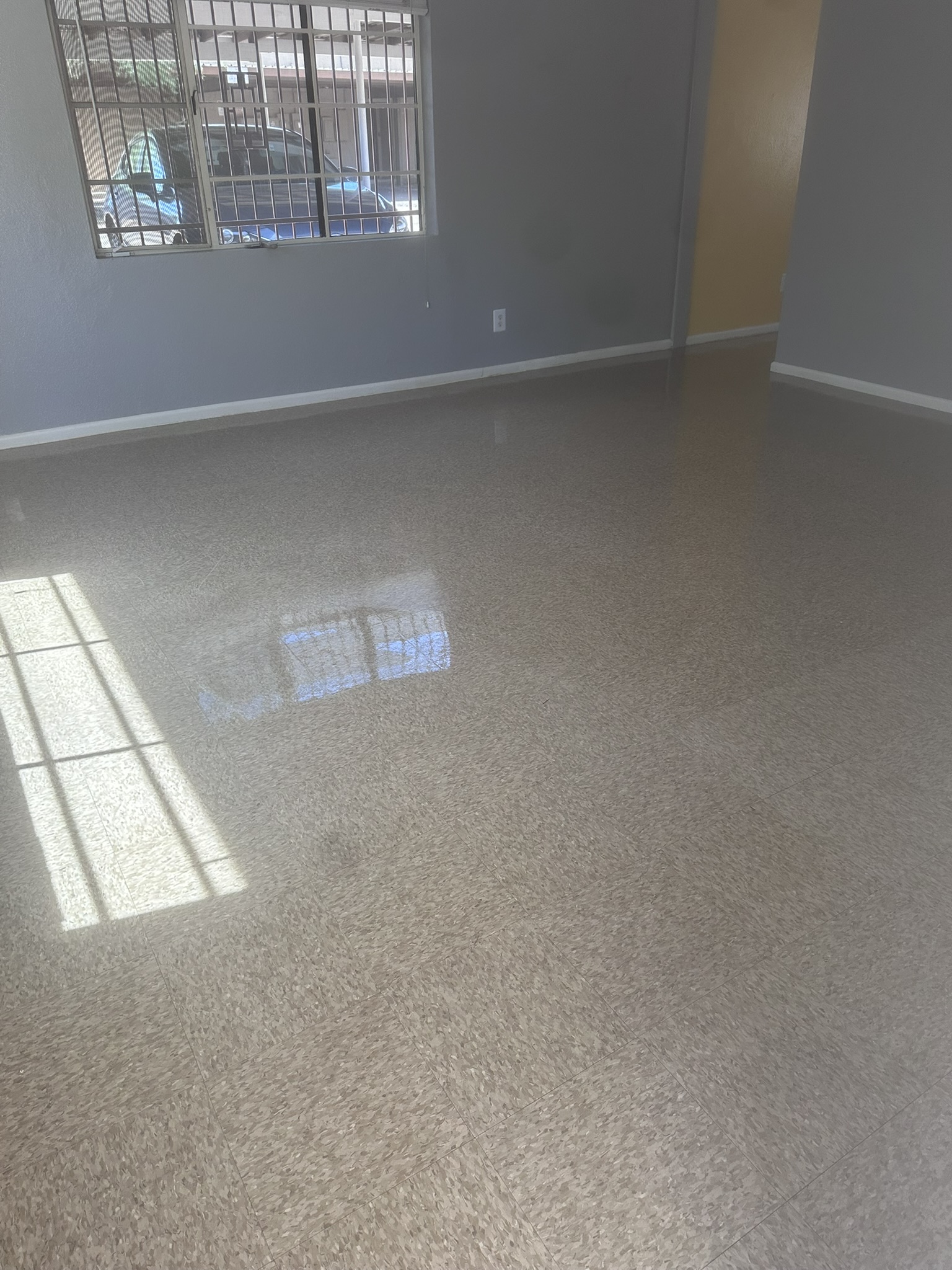Restored VCT floor after commercial strip and wax service