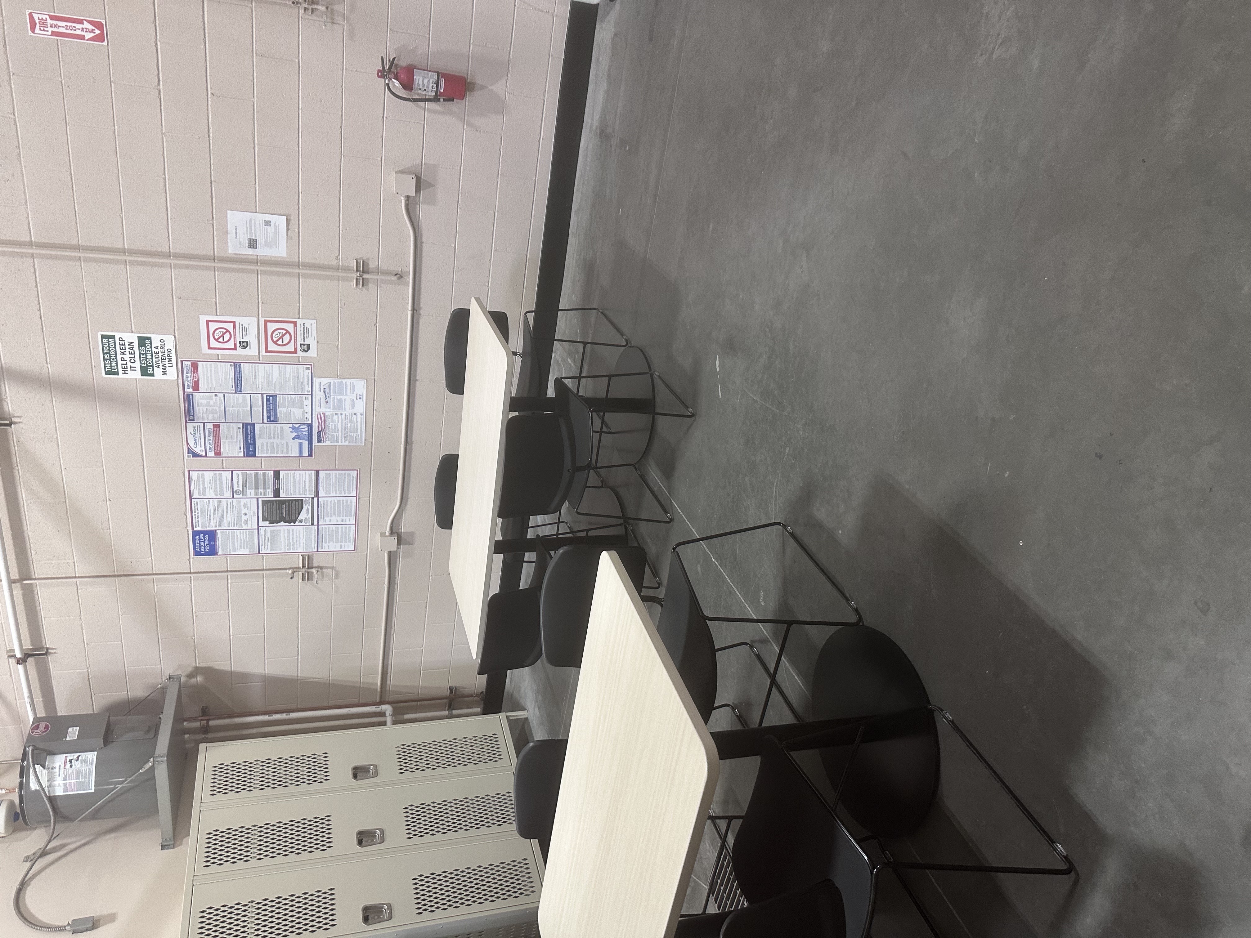 Warehouse restroom and breakroom cleaning
