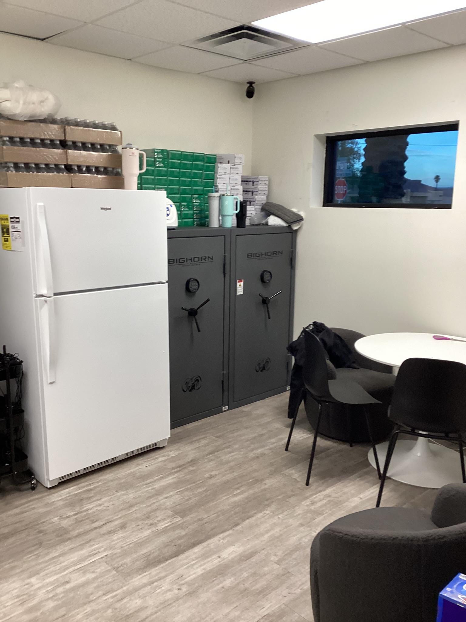 Medical office employee break room cleaning area