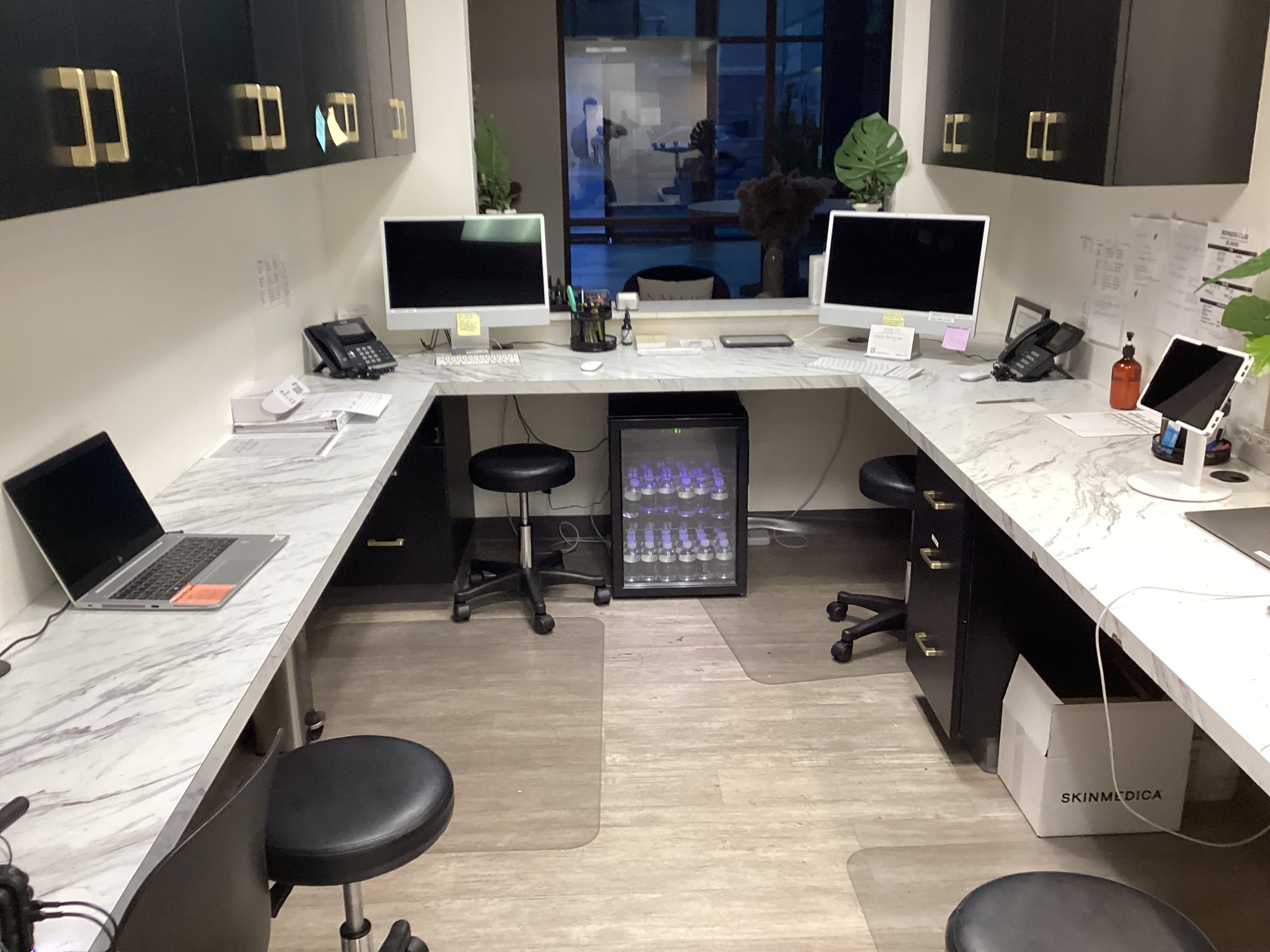 Medical office reception workstations and counters