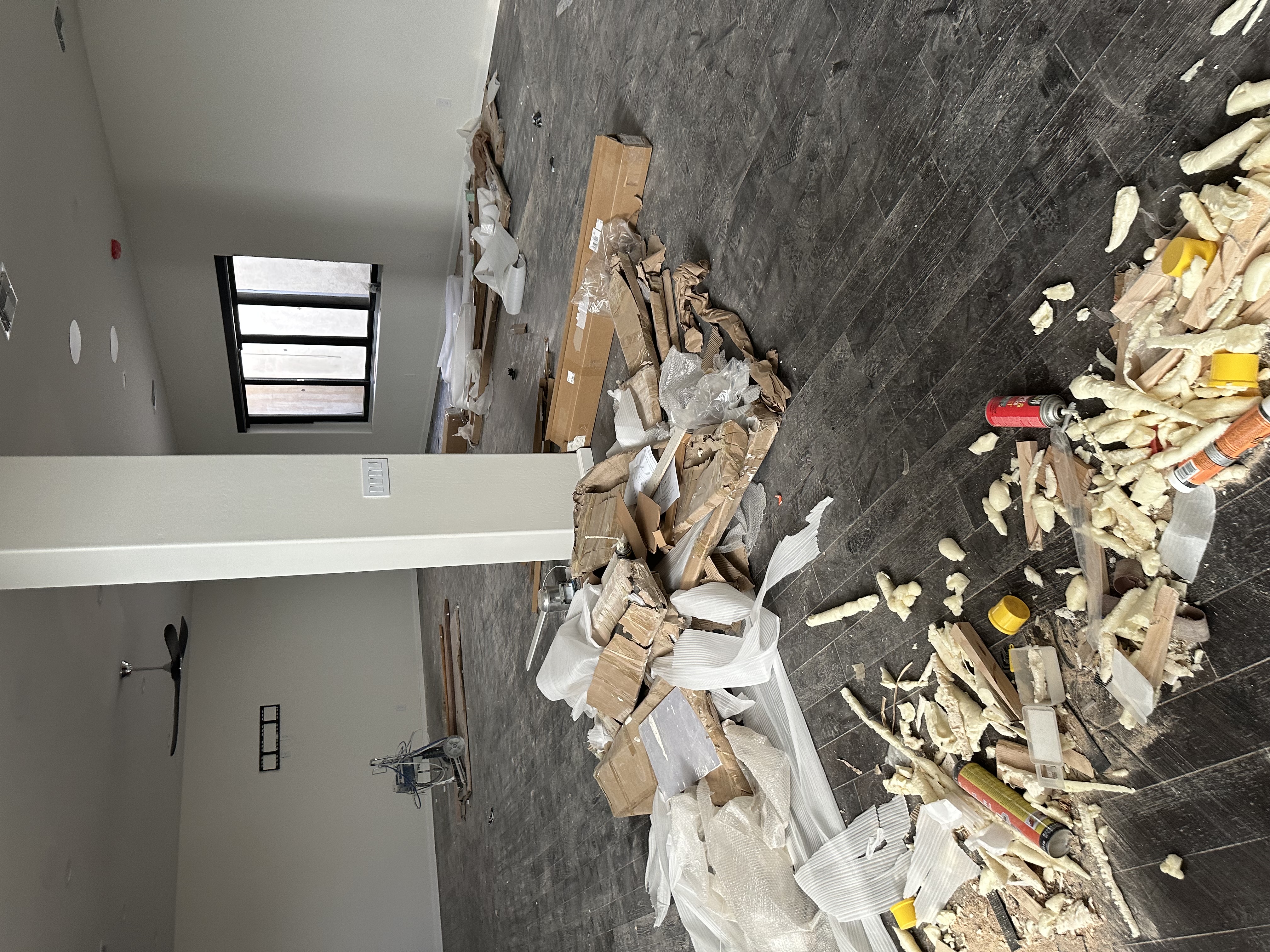 Construction debris pile before cleanup service