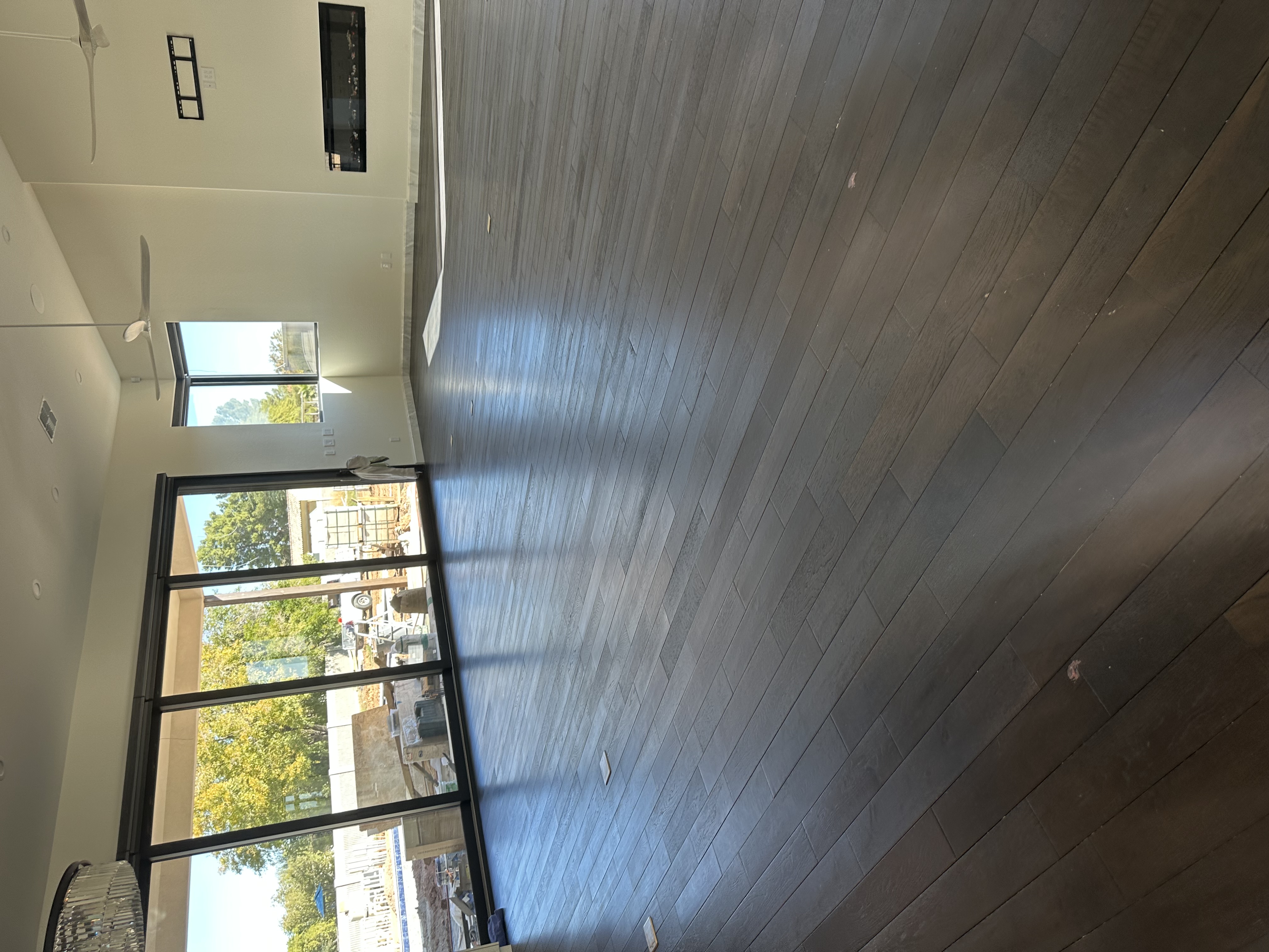 Open room after post construction floor cleaning