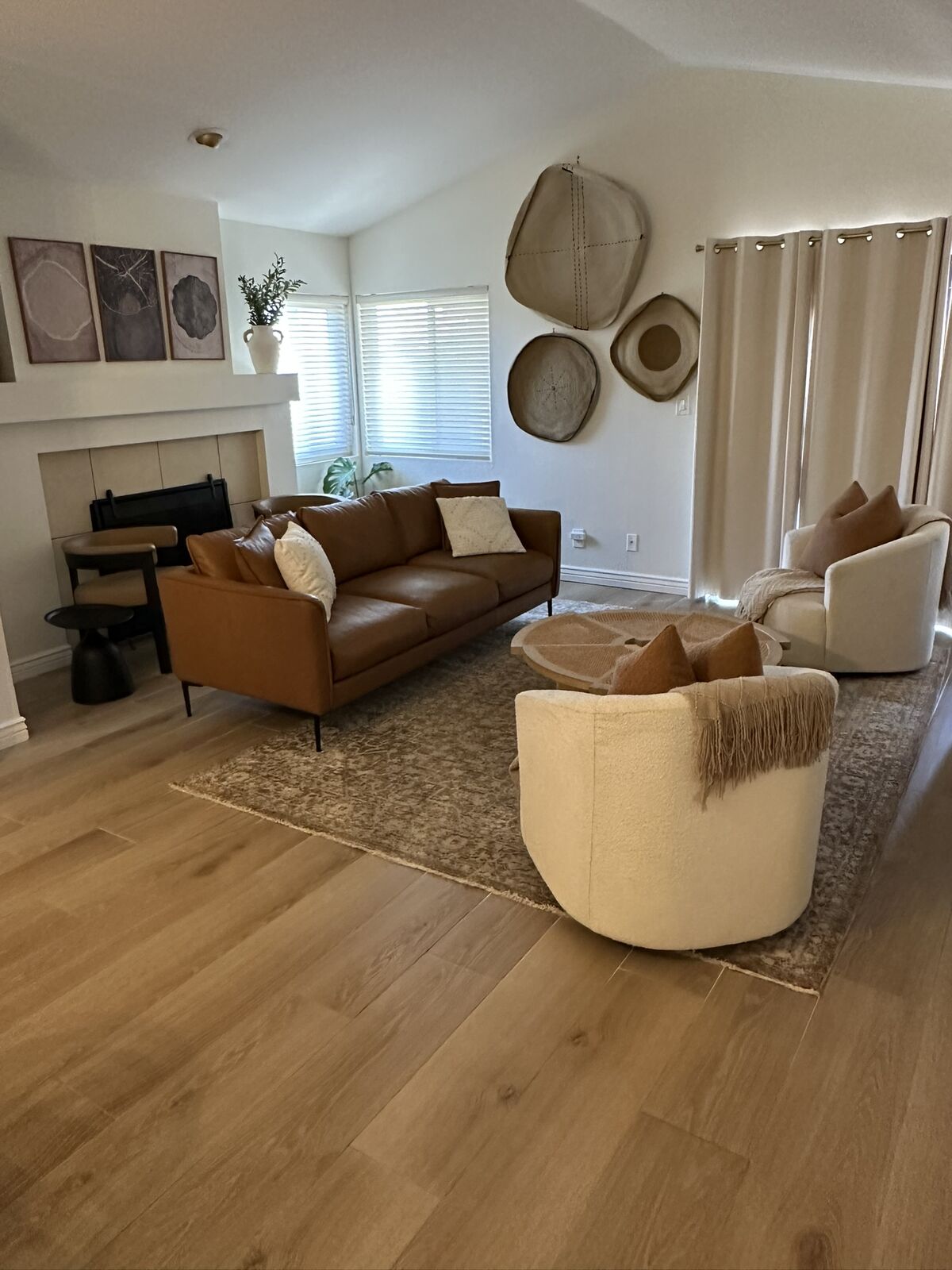 Guest-ready living room after vacation rental cleaning in Mesa Arizona