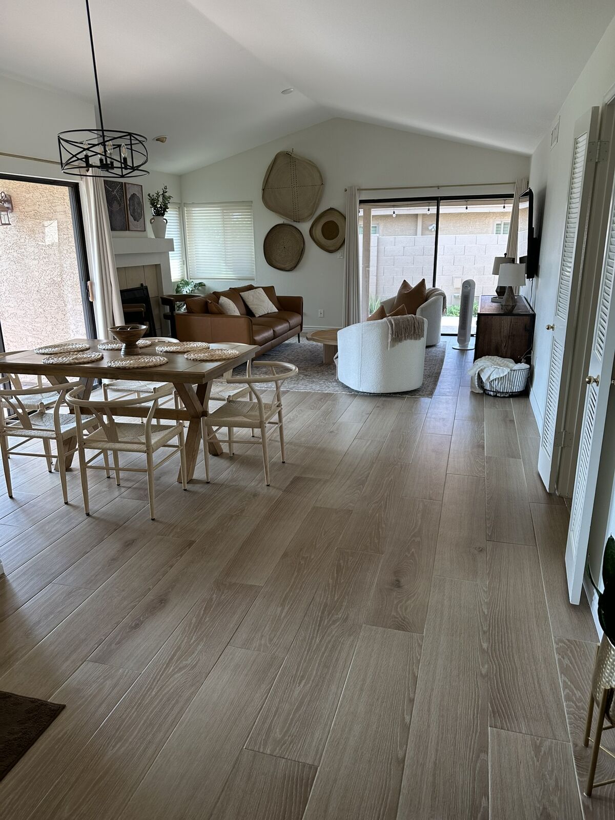 Open living and dining area after Mesa vacation rental cleaning