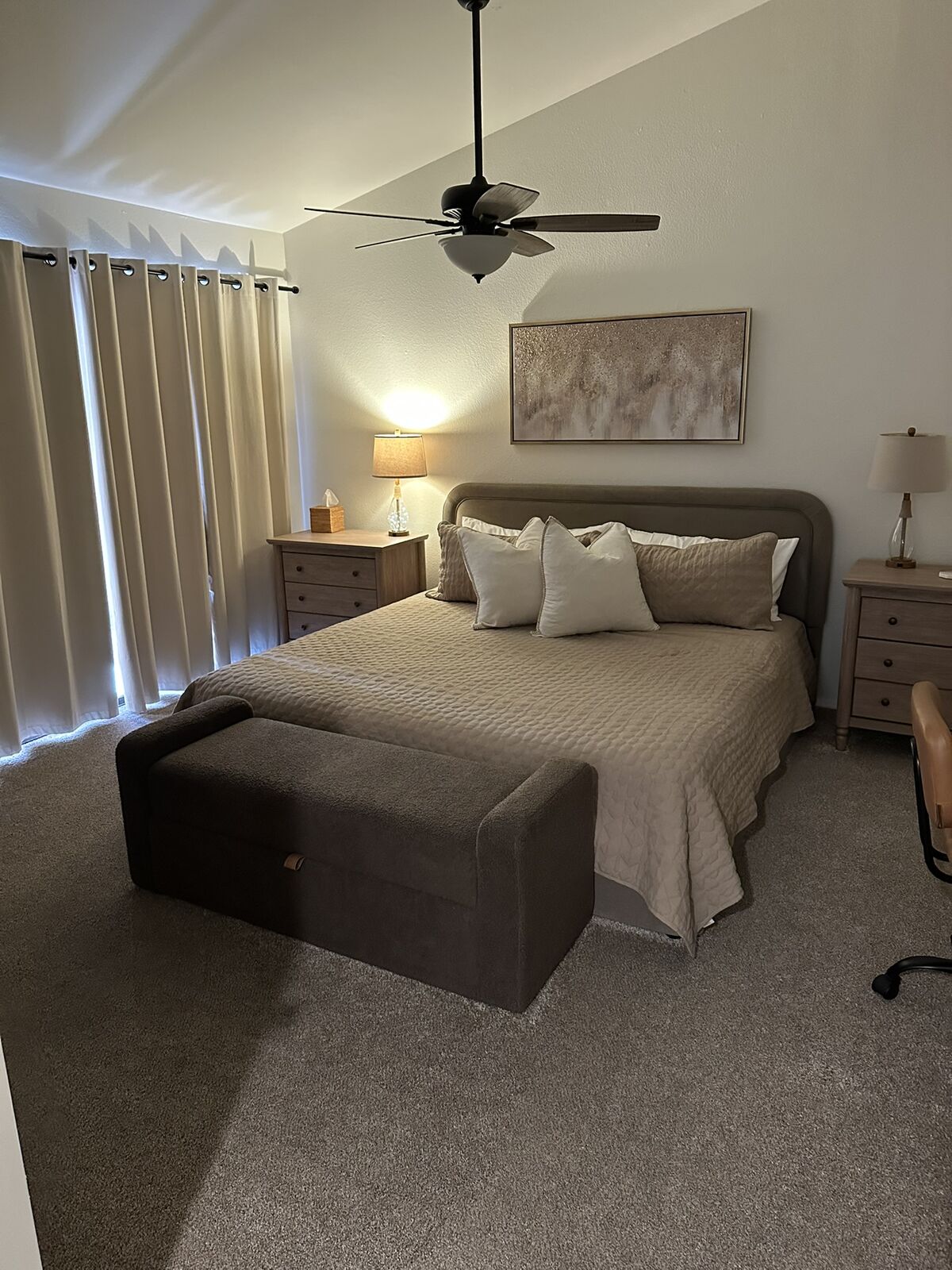 Primary bedroom reset during Mesa vacation rental cleaning
