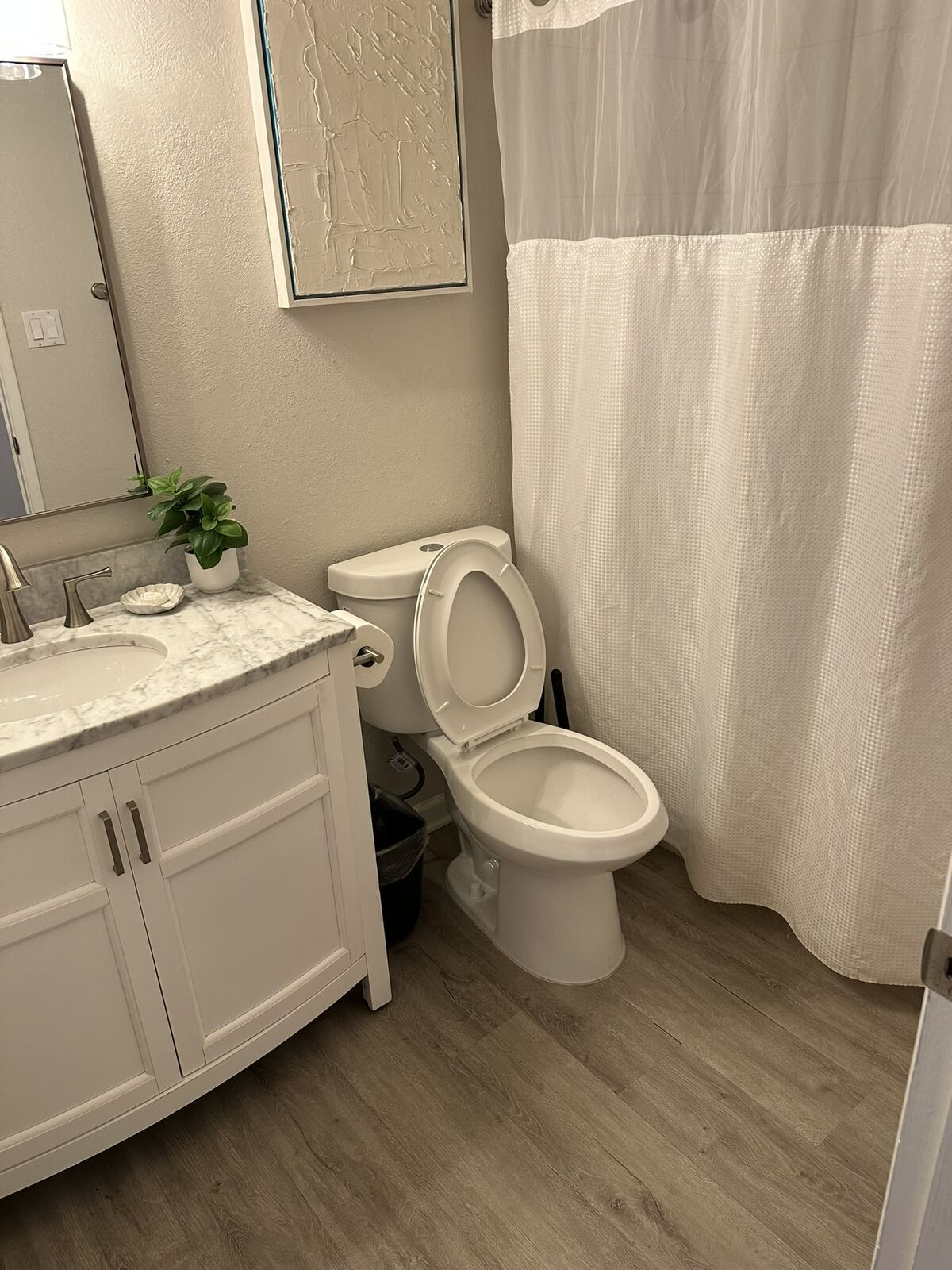 Guest bathroom cleaned and presentation checked
