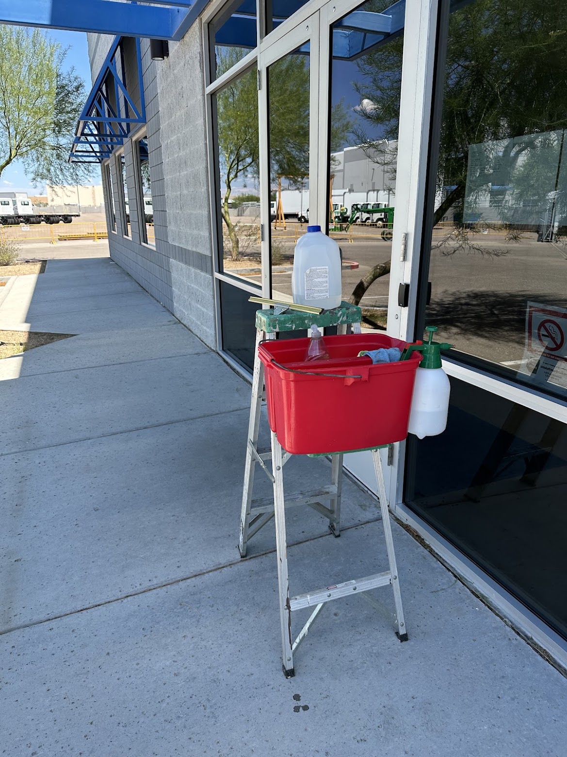 Industrial building window cleaning and dust removal in South Phoenix